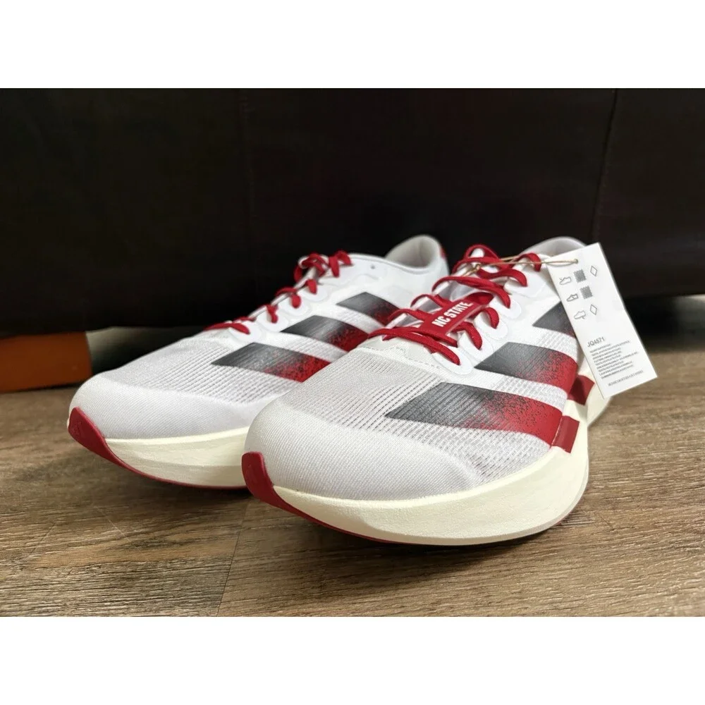 Adidas Adizero Evo SL NC State Wolfpack White Red Mens Sz 8.5 JQ4571